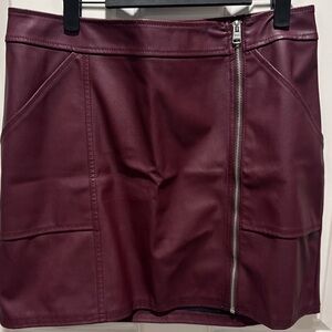 Express burgundy mini skirt size 12